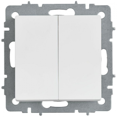 BR-V22-0-10-K91 Выключатель проходной 2-кл. СП BRITE ВС10-2-6-БрАБ 10А механизм арктич. бел. IEK 