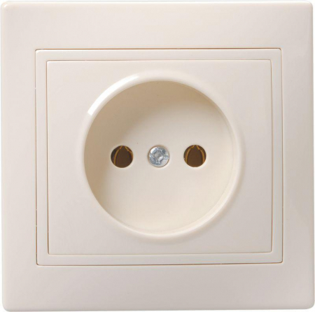 ERK13-K33-10-DM Розетка 1-м СП Кварта 10А IP20 без заземл. без защ. шторок крем. IEK 