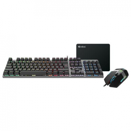 Б0060193 Комплект клавиатура и мышь GXZ770 проводной игровой 1200-3600dpi + коврик Intro 