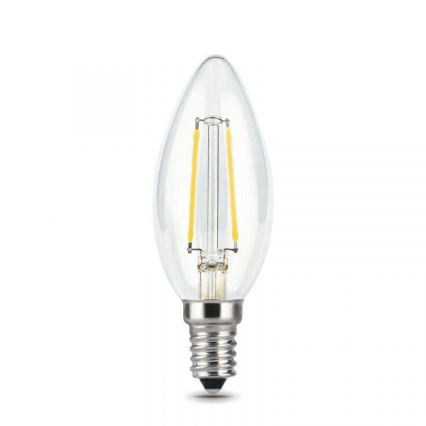Лампа светодиодная филаментная Black Filament 5Вт свеча 2700К тепл. бел. E14 420лм GAUSS 103801105