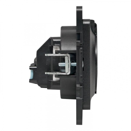 EZR16-028-10-44 Розетка 1-м СП Стокгольм 16А IP44 с заземл. защ. шторки с крышкой механизм черн. PROxima EKF 