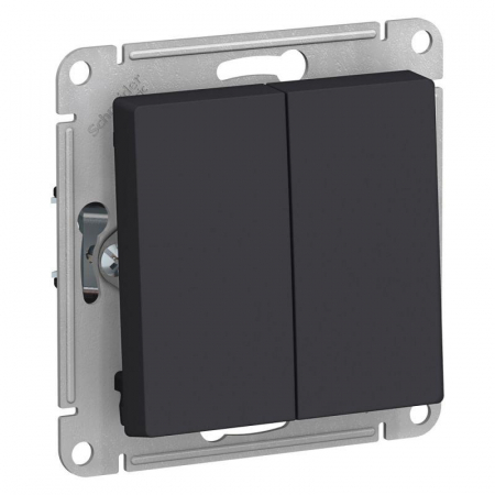 ATN001065 Переключатель проходной 2-кл. СП AtlasDesign 10А IP20 (сх. 6/2) 10AX механизм карбон SE 