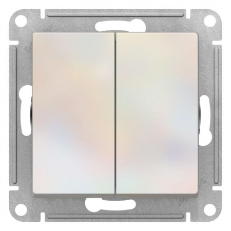 ATN000417 Выключатель 2-кл. AtlasDesign (сх. 2) 10А с самовозвратом механизм жемчуж. SE 
