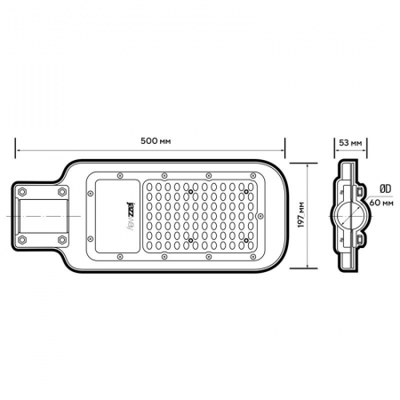 5041097 Светильник светодиодный PSL 07 100Вт 5000К IP65 AC180-260 уличный ДКУ Pro JazzWay 