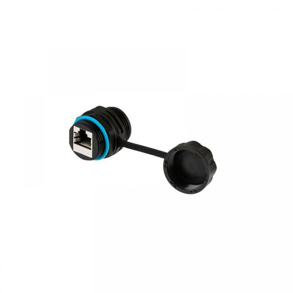 02-0285 Модуль соединительный индустриальный RJ-45(8P8C) FTP кат. 6 IP68 с защитным колпачком для кабеля Rexant 
