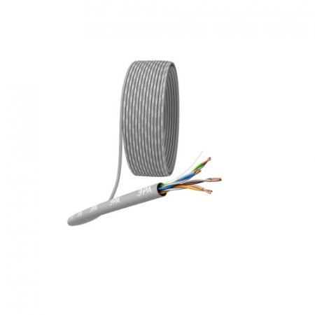Б0044429 Кабель витая пара U/UTP кат.5E 4х2х24AWG solid CU PVC сер. (м) Эра 