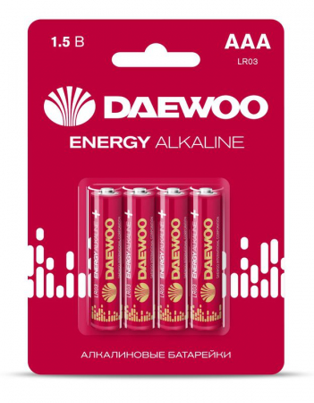 5029903 Элемент питания алкалиновый AAA/LR03 1.5В Energy Alkaline 2021 BL-4 (уп.4шт) DAEWOO 