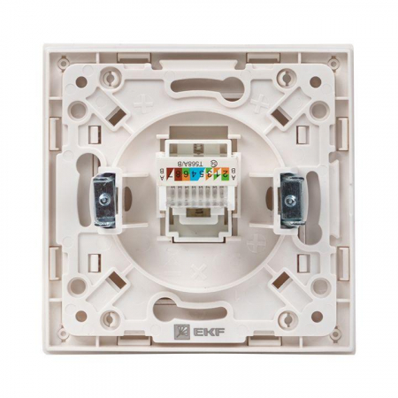 EYK01-035-10 Розетка компьютерная 1-м Стокгольм RJ45 механизм бел. PROxima EKF 