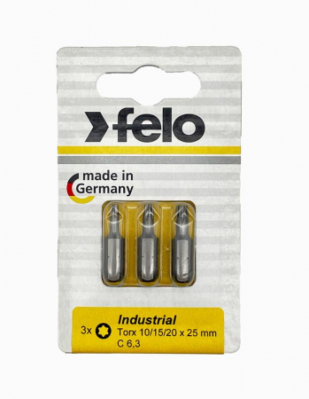 02693116 Бита TX10/TX15/TX20 25мм Industrial (блист.3шт) FELO 