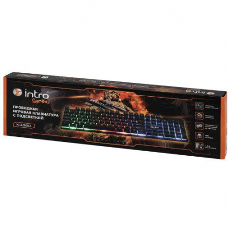 Б0056138 Клавиатура KG380 игровая проводная с подсветкой черн. Intro 