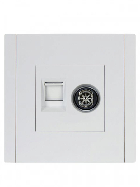 FP-AK20-1-K01 Розетка 2-м TV+RJ45 кат.5E FORTE&PIANO FP236 бел. IEK 