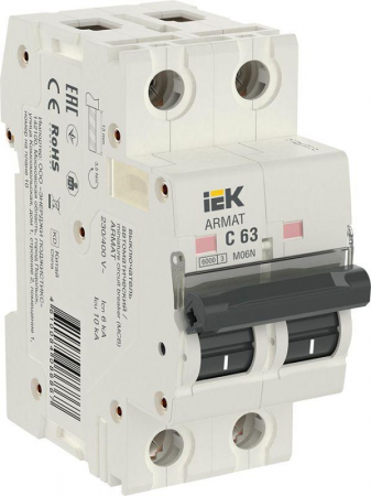 AR-M06N-2-C063 Выключатель автоматический модульный 2п C 63А M06N ARMAT IEK 