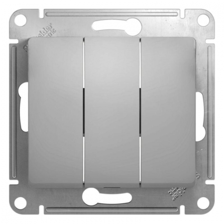 GSL000331 Выключатель 3-кл. СП Glossa 10А IP20 (сх. 1+1+1) 10AX механизм алюм. SE 