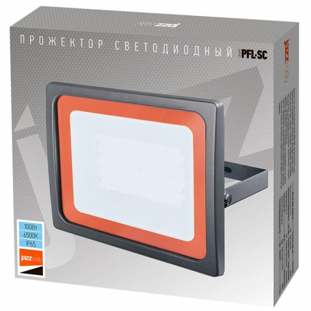 5001428 Прожектор светодиодный PFL-SC 100Вт 6500К IP65 190-260В ДО закален. матов. стекло Pro JazzWay 