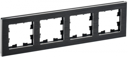 BR-M42-M-K02 Рамка 4-м BRITE РУ-4-1-БрЧ металл черн. IEK 