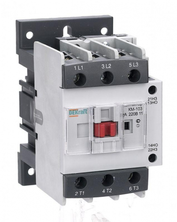 22133DEK Контактор КМ-103 50А кат. 220В AC 1НО+1НЗ AC-3 DEKraft 
