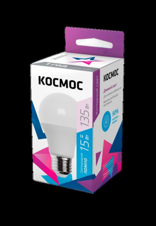 LkecLED15wA60E2765 Лампа светодиодная A60 15Вт 6500К E27 220В КОСМОС 