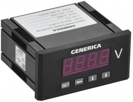IDV41-5-1-0-LED-G Вольтметр цифровой щитовой 1ф 48х96 LED GENERICA 