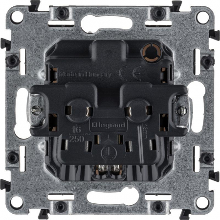 753721 Розетка 1-м СП Valena Allure 16А IP2X 250В 2P+E безвинтов. клеммы с лицев. панелью механизм бел. Leg 