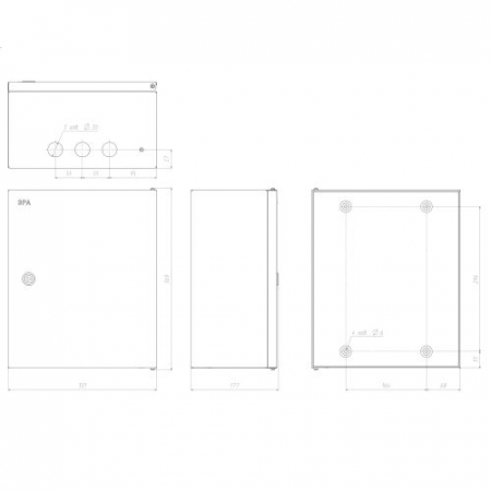 Б0047693 Корпус металлический ЩМПг-03 360x300x175 IP54 SHMPg-03_IP54_SIMPLE ЭРА 