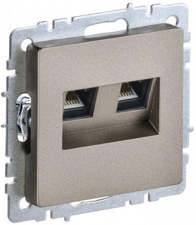 BR-K20-1-K37 Розетка компьютерная двойн. СП RJ45 кат.5E BRITE РК10-2-БрШ механизм шампань IEK 