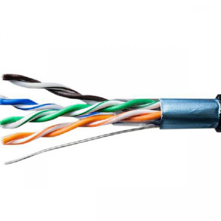 01-1028-1 Кабель витая пара F/UTP кат.5E 4х2х24AWG solid Cu PE Outdoor Standard черн. (м) SUPRLAN 
