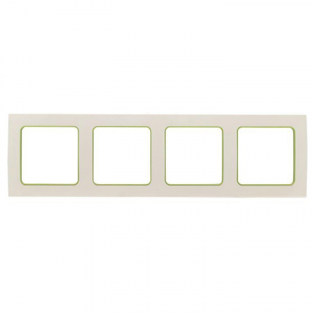 EAM-G-303-10 Рамка 4-м Стокгольм бел. с линией цвета зел. PROxima EKF 