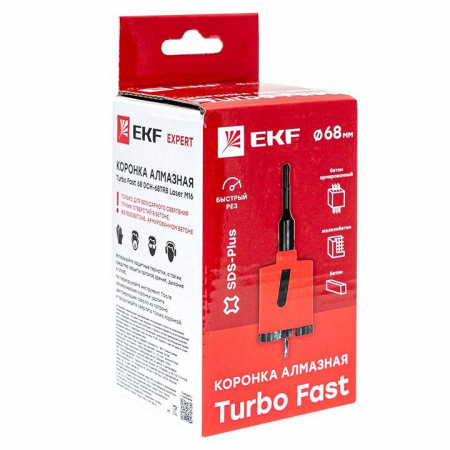 dch-68-trb-m16 Коронка алмазная Turbo Fast 68 DCH-68TRB Laser M16 Expert EKF 