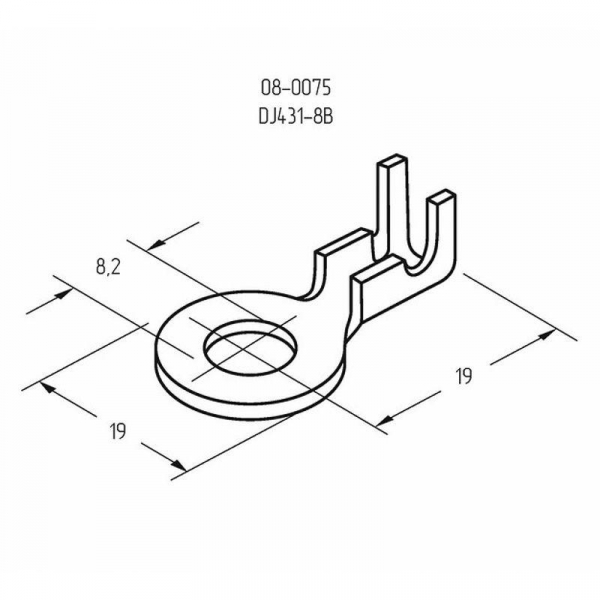 08-0075 Наконечник кольцевой d8.2мм 1-1.5кв.мм НК 8-1.0-1.5 Rexant 