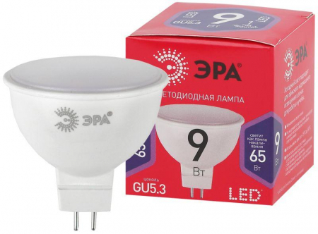 Б0045353 Лампа светодиодная RED LINE LED MR16-9W-865-GU5.3 R 9Вт MR16 софит 6500К холод. бел. GU5.3 Эра 
