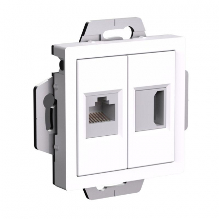 ATN000182 Розетка 2-м AtlasDesign HDMI+RJ45 кат.5E механизм бел. SE 