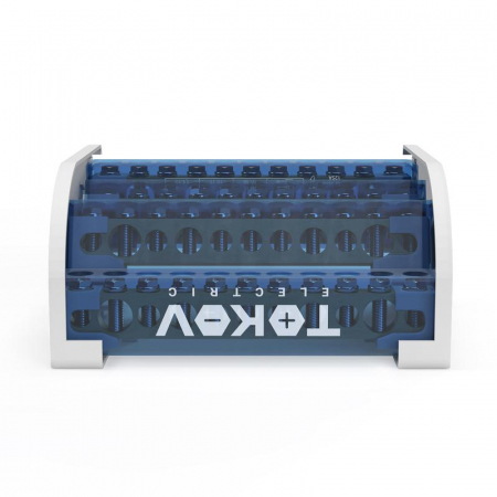 Шина на DIN-рейку в корпусе (кросс-модуль) 4 группы по 11 отверстий 125А TOKOV ELECTRICT KE-DBTB-125-4-11/3L+PEN