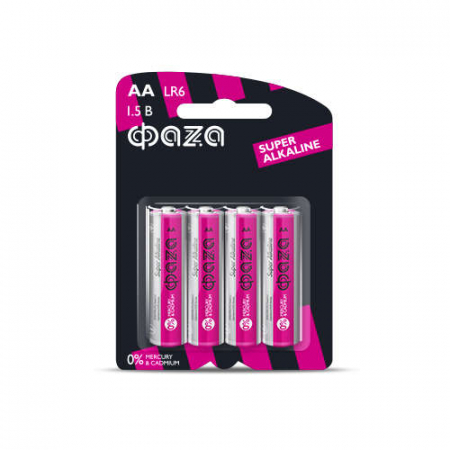 5000285 Элемент питания алкалиновый AA/LR6 1.5В Super Alkaline BL-4 (уп.4шт) ФАZА 