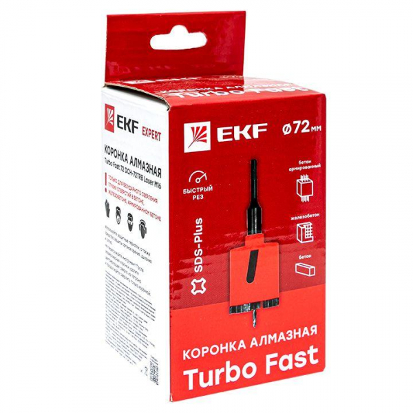 dch-72-trb-m16 Коронка алмазная Turbo Fast 72 DCH-72TRB Laser M16 Expert EKF 