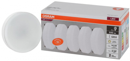 4058075584235 Лампа светодиодная LED Value LVGX5360 8SW/830 8Вт GX53 230В 2х5 RU (уп.5шт) OSRAM 