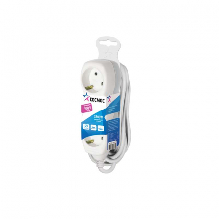 YKsm3m-3g-Z(K) Удлинитель 3х3м с заземл. 16А IP20 ПВС 3х1 КОСМОС 