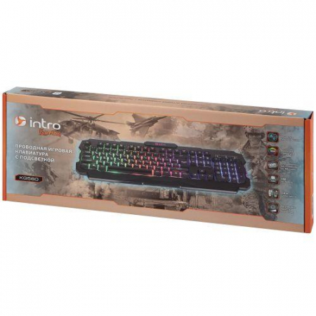 Б0056139 Клавиатура KG560 игровая проводная с подсветкой черн. Intro 