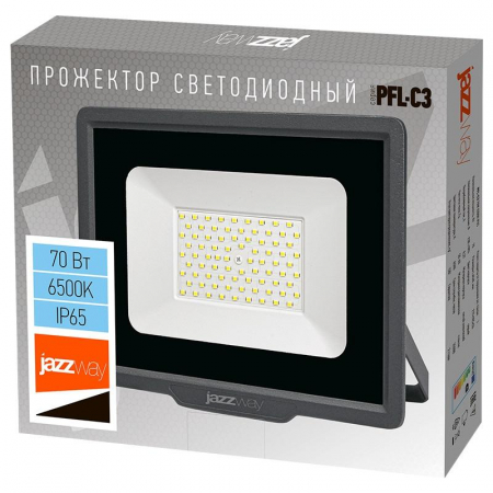 5023604A Прожектор светодиодный PFL-C3 70Вт 6500К IP65 ДО закален. прозр. стекло JazzWay 