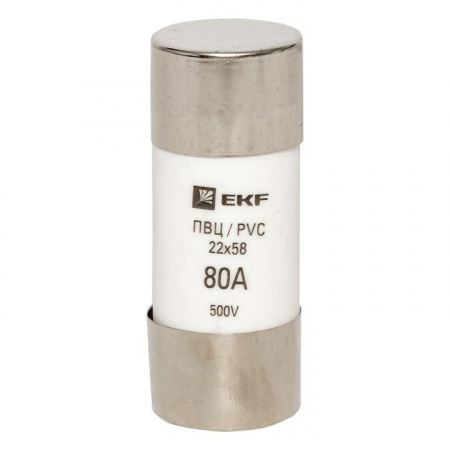 pvc-22x58-80 Вставка плавкая цилиндрическая ПВЦ 22х58 80А EKF 