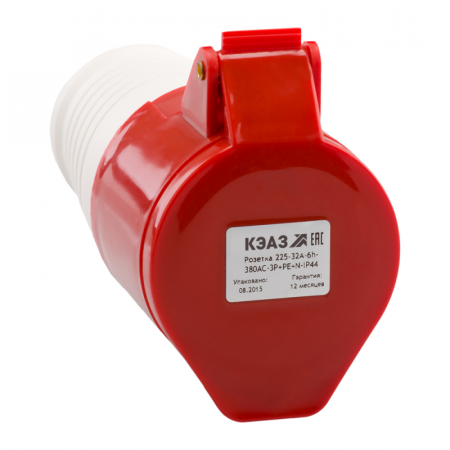 222753 Розетка кабельная 225 32А 380AC 3P+PE+N 6ч IP44 КЭАЗ 