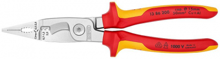 KN-1386200 Клещи электромонтажные VDE 6-в-1 L-200мм Knipex 