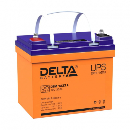 Аккумулятор UPS 12В 33А.ч DTM 1233 L Delta 4614010640007