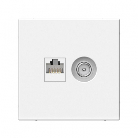GAL001389 Розетка компьютерная + телевизионная 2-м ArtGallery RJ45 + TV кат.5E лотос SE 
