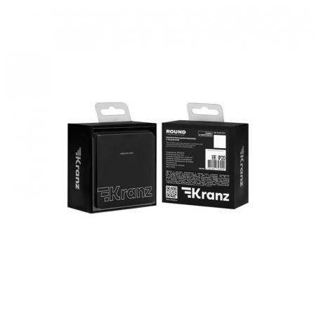 KR-78-0713-3 Выключатель 1-кл. СП ROUND MIELE 10А с подсветкой оникс Kranz 