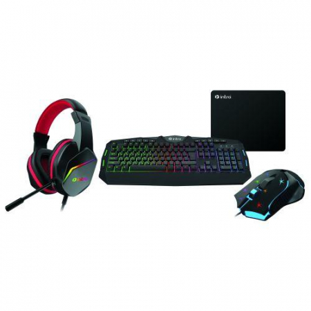 Б0060195 Комплект клавиатура и мышь GXZ990 игровой 1200-3600dpi + коврик + гарнитура черн. Intro 