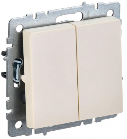 BR-V22-0-10-K10 Выключатель проходной 2-кл. СП BRITE ВС10-2-6-БрКр 10А механизм беж. IEK 