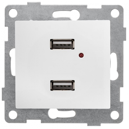 С10USB2-001 Розетка USB 2-м СП Bravo механизм бел. GUSI 