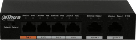1084911 Коммутатор неуправляемый DH-PFS3006-4ET-60 4х100Мбит 4PoE Dahua 