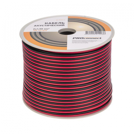 01-6106-6 Кабель Stereo 2х1.5 Red/Black бухта (м) PROCONNECT 