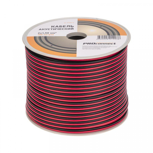 01-6106-6 Кабель Stereo 2х1.5 Red/Black бухта (м) PROCONNECT 